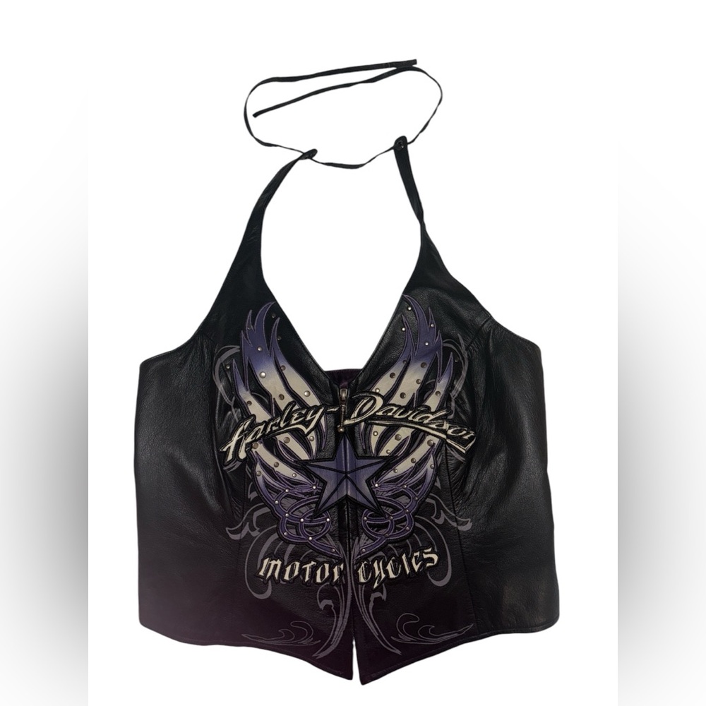 Harley Davidson Leather Halter Top